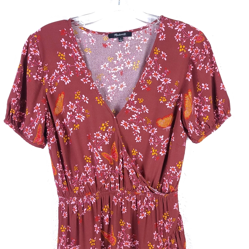 MADEWELL Ruffle-Wrap Dress In Windowbox Floral - Picture 4 of 14